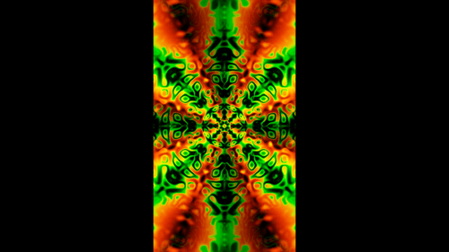 Vertical video abstract yellow and green psychedelic kaleidoscope vj loop animation