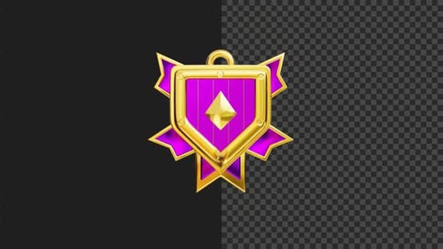 3D Game Badge First Diamond Animation