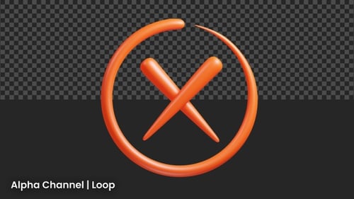 Animación 3D con forma de cruz rechazada | Alpha Loop