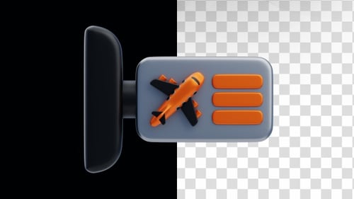 3D Animation of Boarding Gate on Alpha Channel