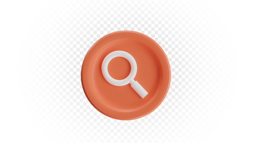 3D Search Magnifying Glass Icon Animation
