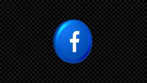 3D Facebook Logo Icon Rotating Animation