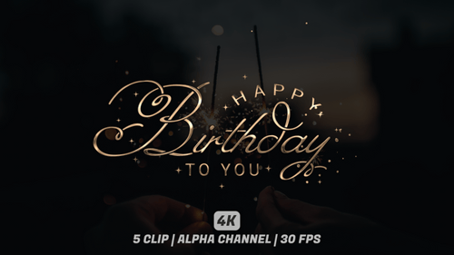 Elegant Happy Birthday to You Calligraphic Text Reveal Animation