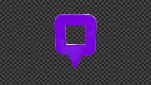 Map Location Pin Purple Alpha V6