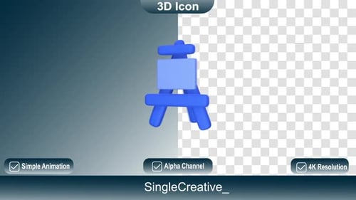 Simple 3D Animated Icons Morphing with Alpha Channel