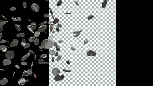 Animated Silver Coins Falling Effect