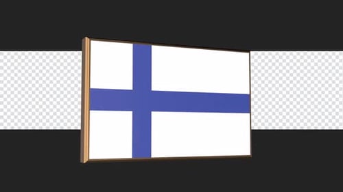 Rotating 3D Finland Flag Animation
