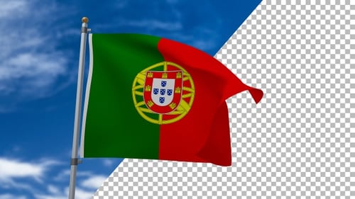 Seamless Loop of Portugal National Flag Waving