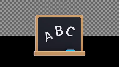 3D Back to School Blackboard Animation | Alpha Loop
