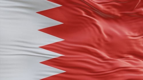 Bahrain National Flag Waving Realistic Animation