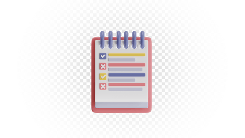 Animated 3D Checklist Notebook for Task Management