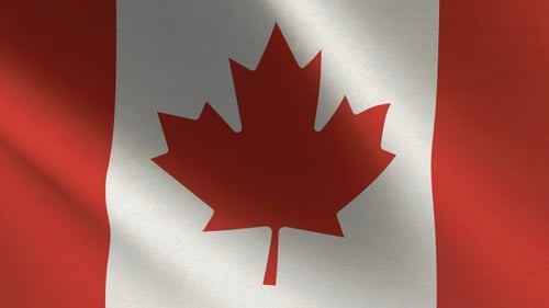 Realistic Waving Canadian Flag Seamless Loop