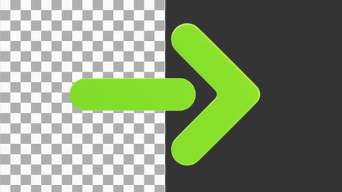 3D Animation of Rightward Navigation Symbol | Alpha Channel