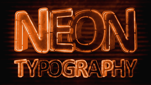 Pack Of 52 Flickering Neon Orange Typefaces On Alpha Drag and Drop