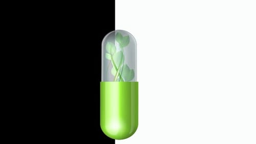 Swirl Green Leaves Natural Medical Tablet Pharmaceutical V2