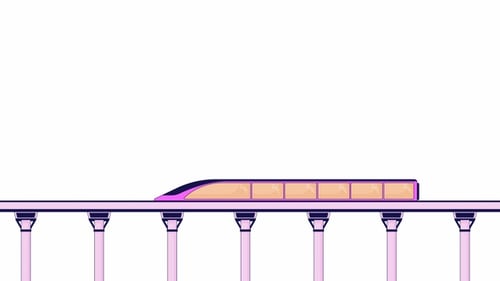 Viaduct train line 2D object animation