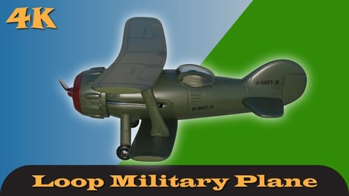 3D Render Military Plane Loop On Transparent Background
