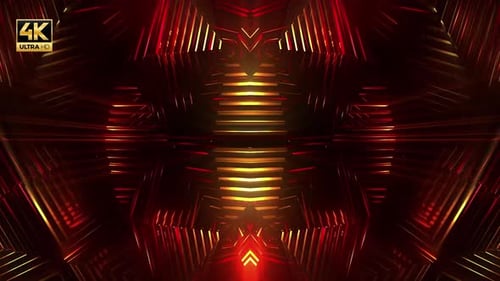 Abstract Red Yellow Geometric Tunnel Loop Background