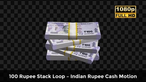 100 Rupee Stack Loop – Indian Rupee Cash Motion