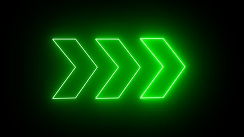 Neon Green Arrow Signal Animation Background V3