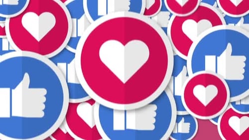 thumbs up and heart like emoji transition with alpha channel