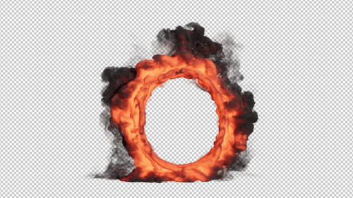 Fiery Smoke Ring Reveal Animation