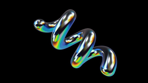 Abstract Object Spring Circle Twist Metal Steel Glossy Reflection Chrome Holographic Hologram Trance