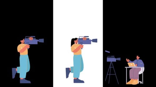 Pack de 3 clips de animación vertical para cámara de TV