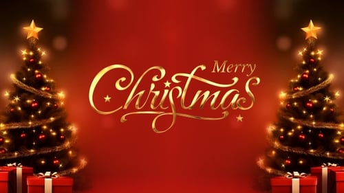 Fluid Gold Merry Christmas Calligraphy Title Animation