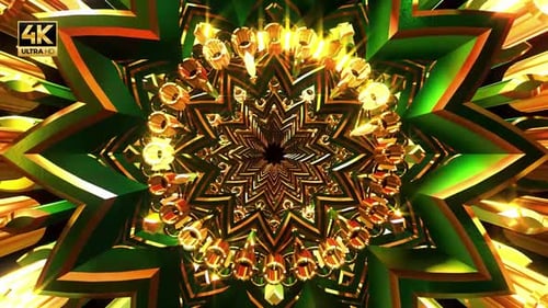 Golden Green Ornament 4K