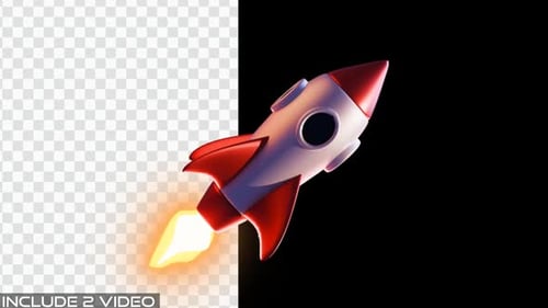 Animated 3D Rocket Flyby with Moon