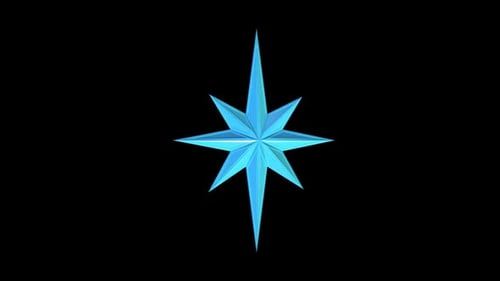 Blue Crystalline Star Transform and Rotate Loop