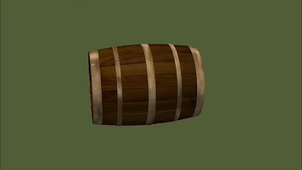 Rotating 3D Wooden Barrel Object Animation, Elements Motion Graphics ft ...