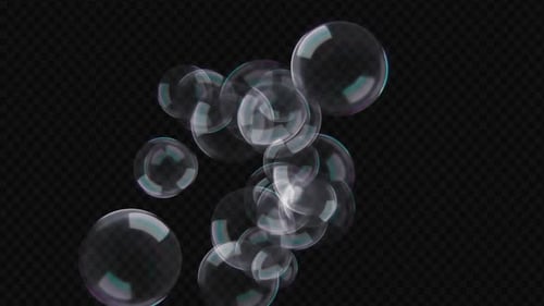 Rising Fluid Transparent Bubbles Overlay Element Animation