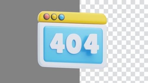 3D Animation of 404 Error Page Not Found