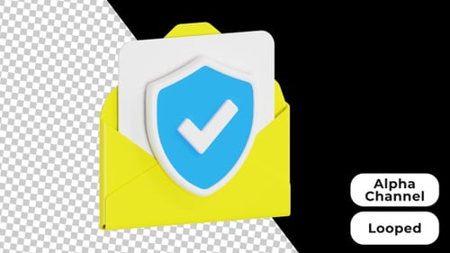 3D Animated Mail Security | Alpha Channel