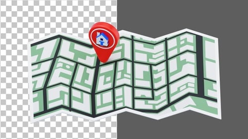 Animated Map Unfolds with Home Location Pin Drop