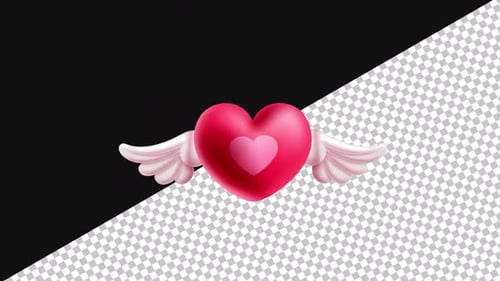 Flying Heart | Alpha Channel