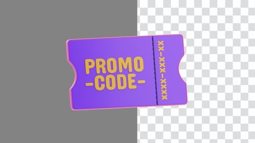Promo Code 3d animation | Alpha Channel