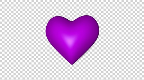 3D Purple Heart Rotating Loop
