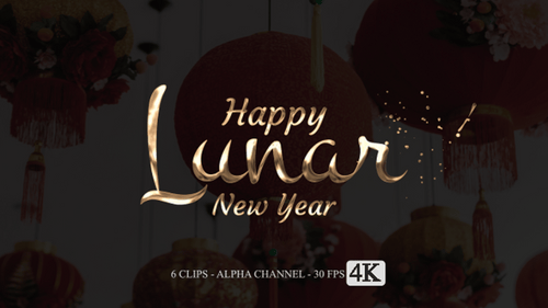 Metallic Fluid Happy Lunar New Year Title Reveal Pack