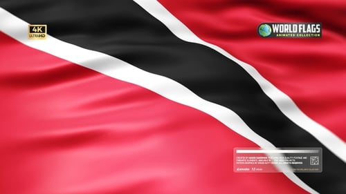 Trinidad and Tobago National Flag Waving Loop Background