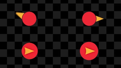 Pack Of 4 Radial Orange Arrows On Alpha