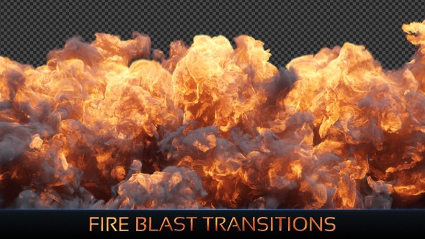 Realistic Fire Explosion Transition with Smoke Alpha Channel ...