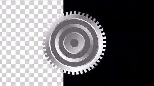 Cog Wheel Rotation 7 Alpha Channel