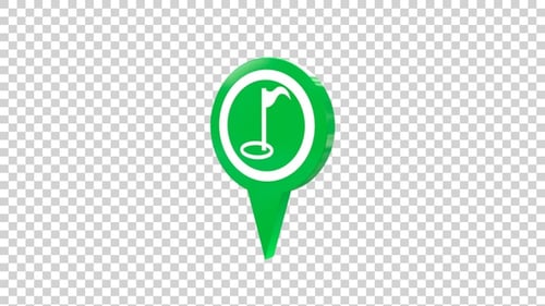 Golf Course Map Location Pin Green