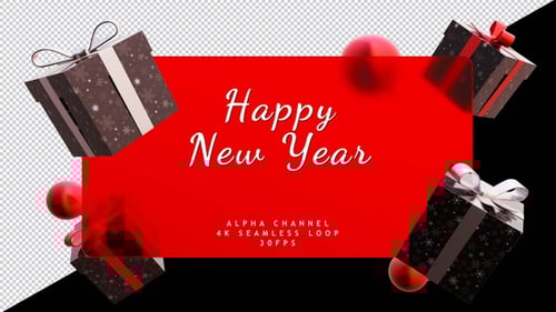 Animated Christmas Gift Boxes and Ornaments Frame