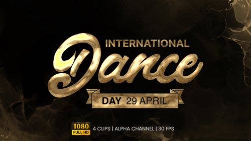 Fluid Metallic Gold Text Reveal for International Dance Day