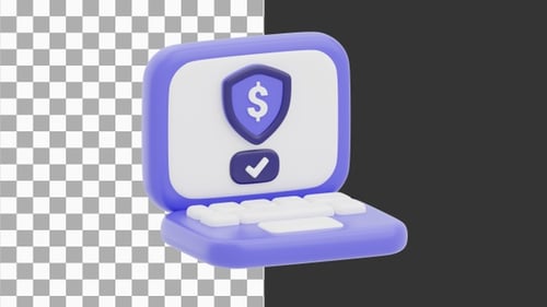 3D Animation of Ensuring Safe Transfer of Funds with Reliable Methods | Alpha Channel