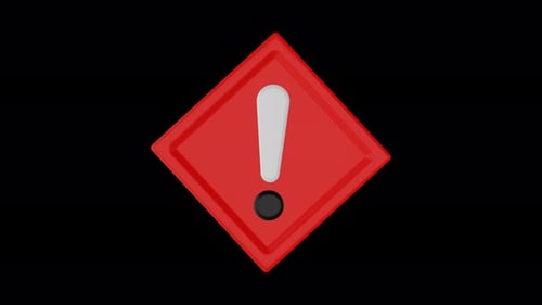 Warning message alert animation on transparent background